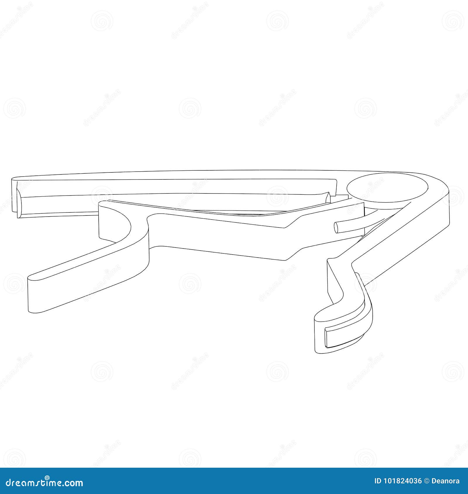 Guitar Capo with Black Outlines Stock Illustration Illustration of