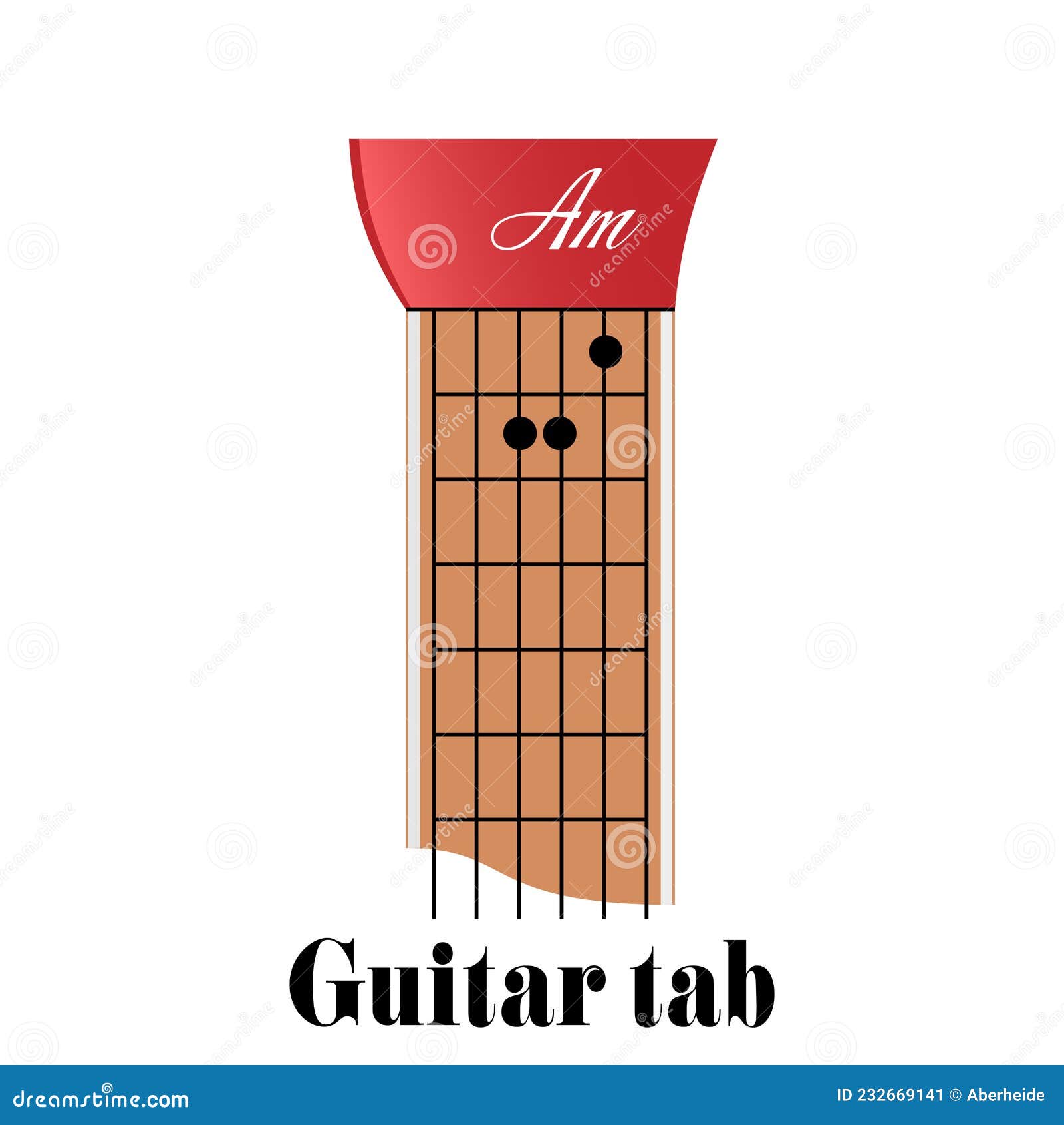 A Minor Chord Diagram Icon. Guitar Chord Sign. Am Symbol. Basic Guitar