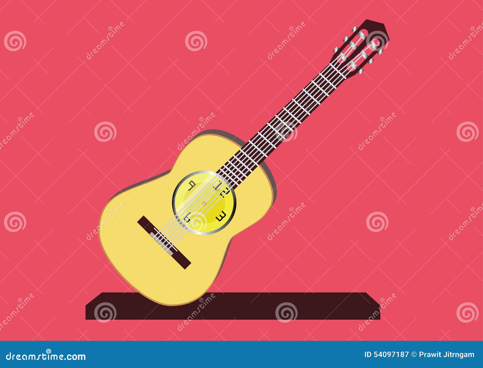 Guitar clock stock vector. Illustration of clock, 54097187