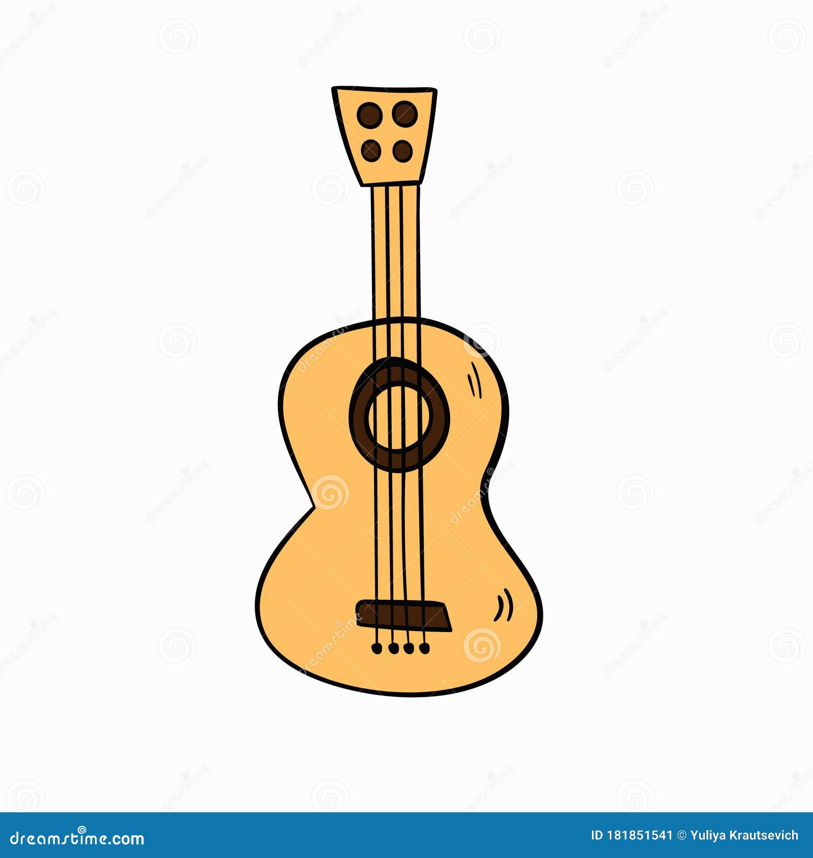 Download Guitar Doodle Icon. Drawing By Hand. Vector Illustration ...