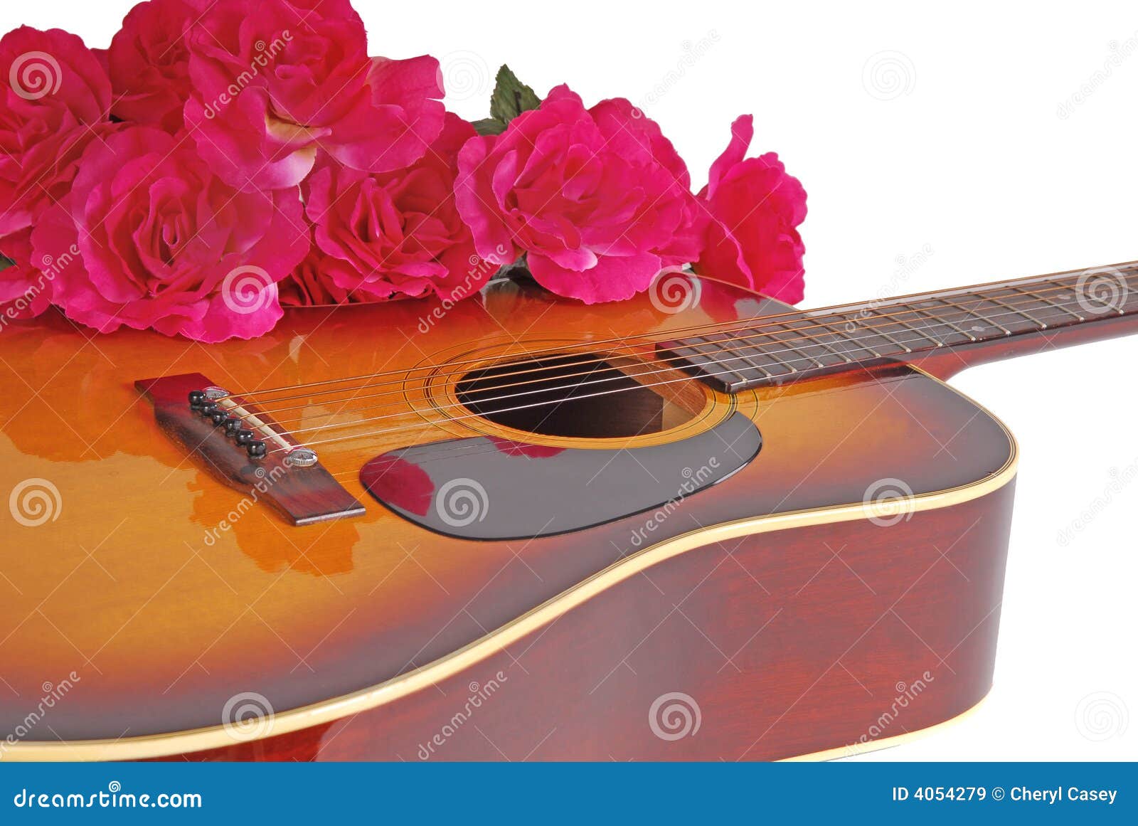 Guitar and Flowers stock image. Image of elegance, guitar 4054279