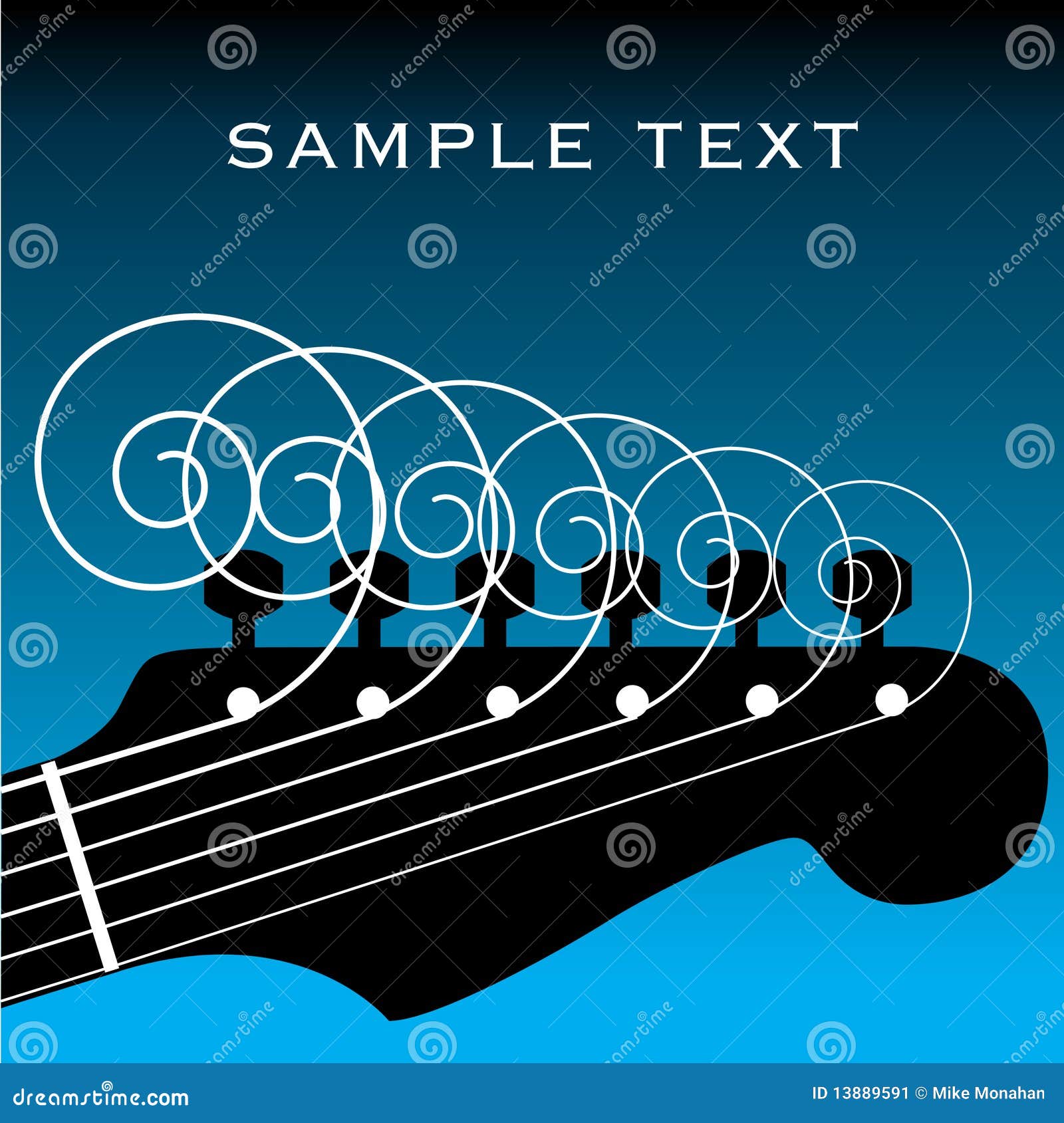 Guitar head illustration stock vector. Illustration of tuned 13889591