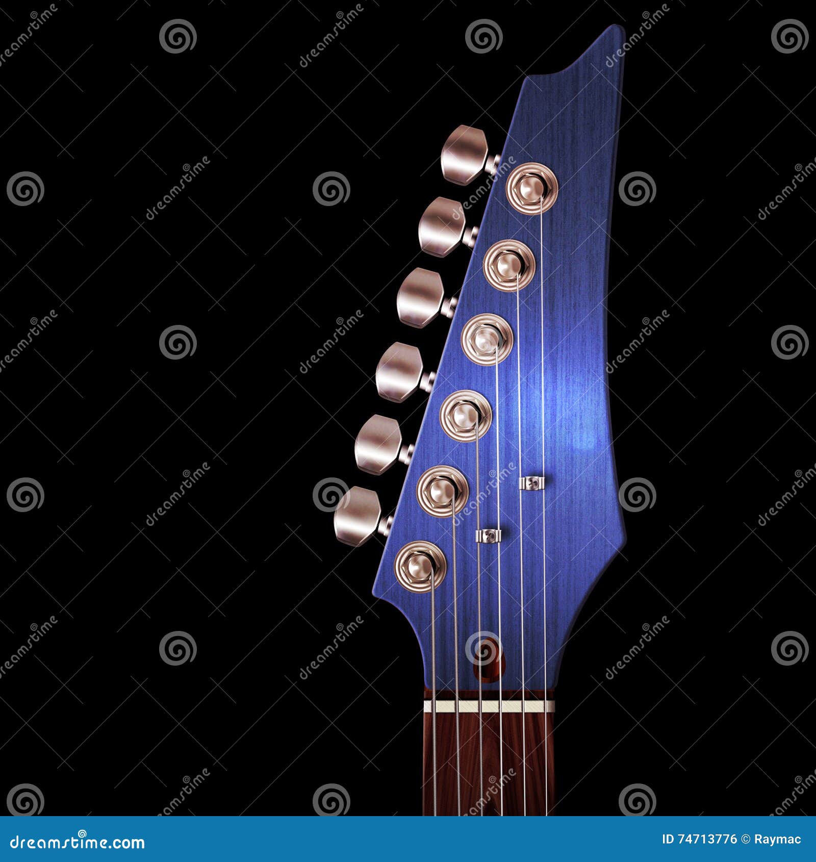 Electric guitar headstock stock illustration. Illustration of tuning