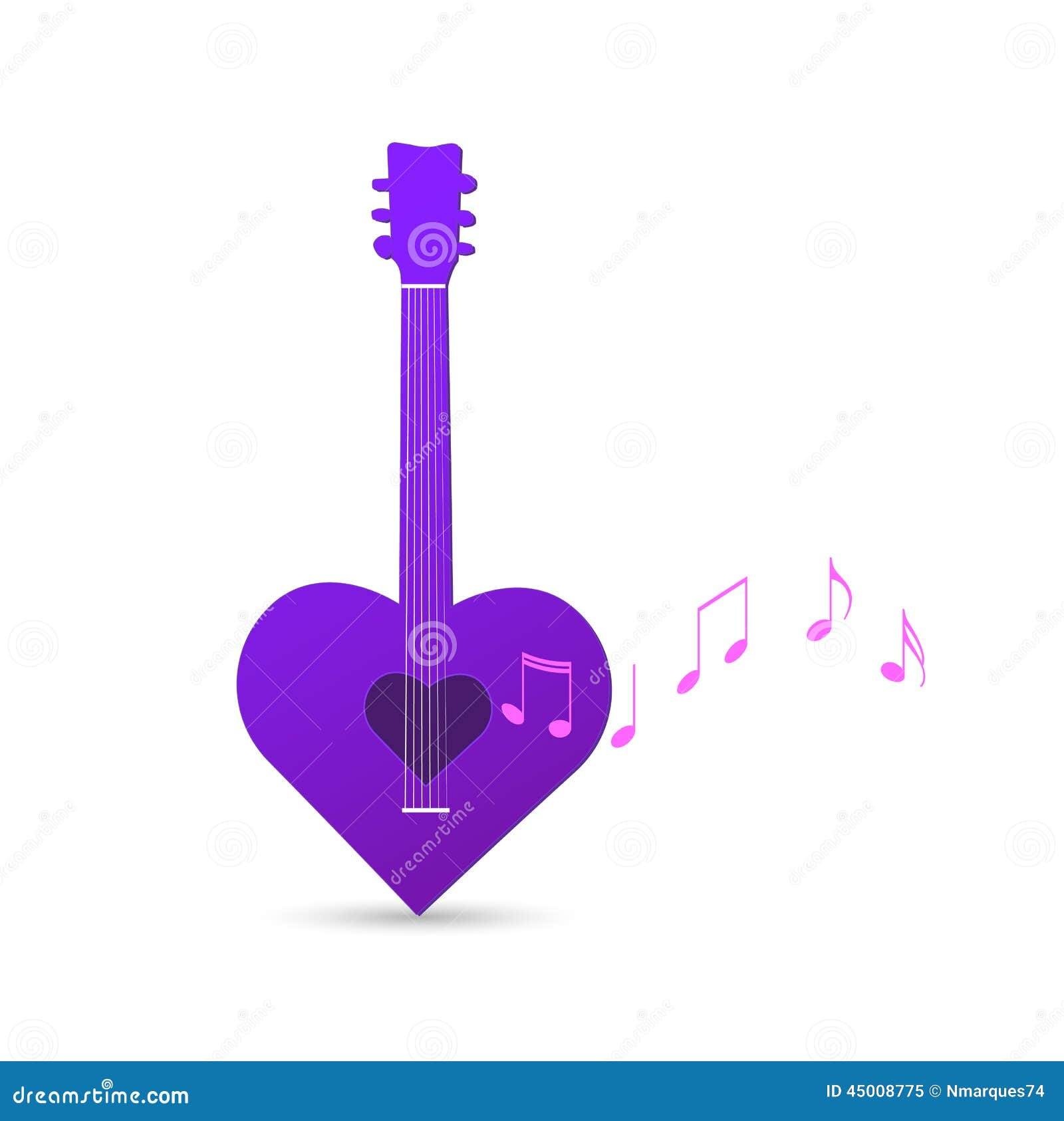 Guitar Heart Design stock vector. Illustration of audio 45008775