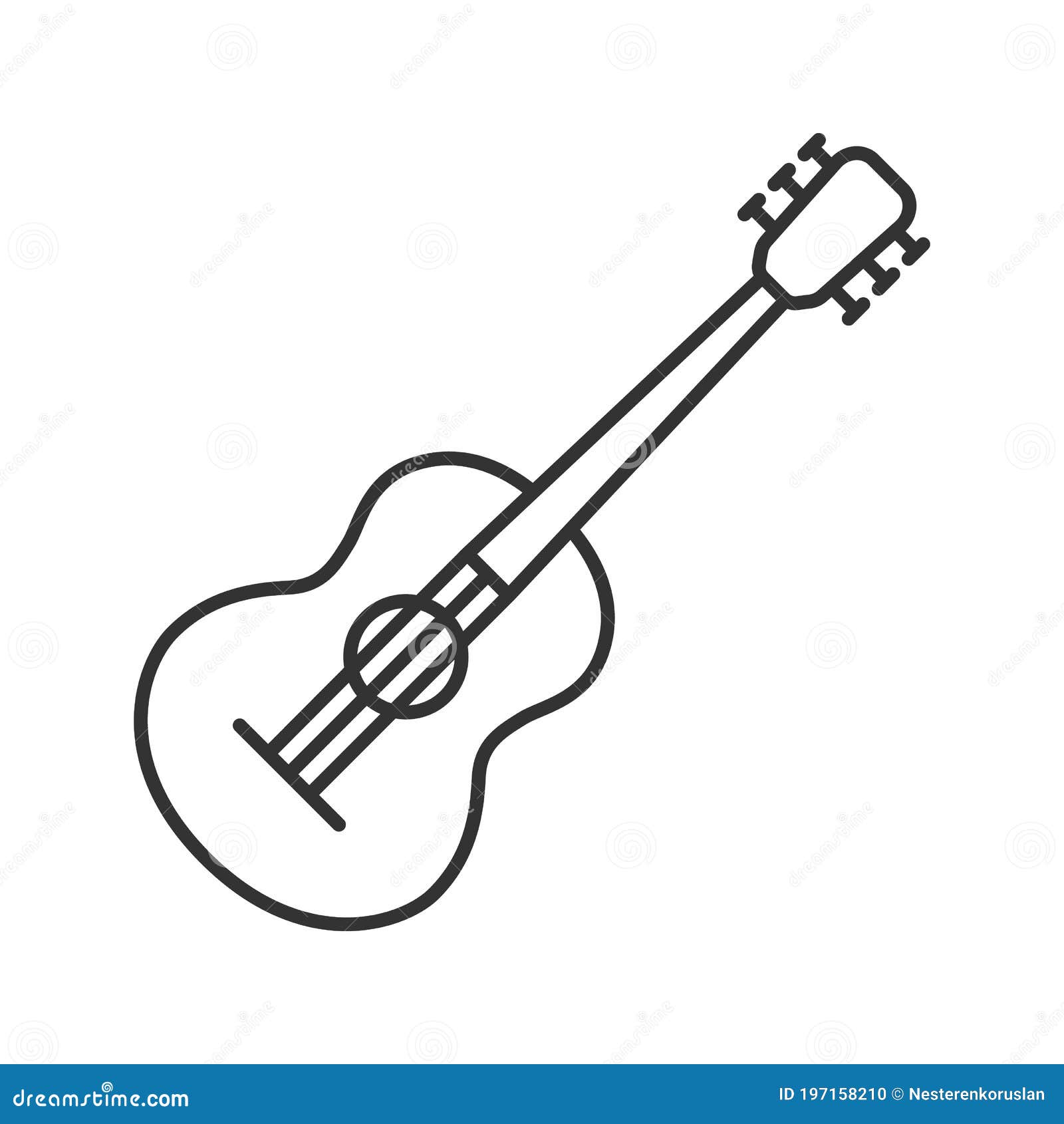Guitar linear icon stock vector. Illustration of linear - 197158210
