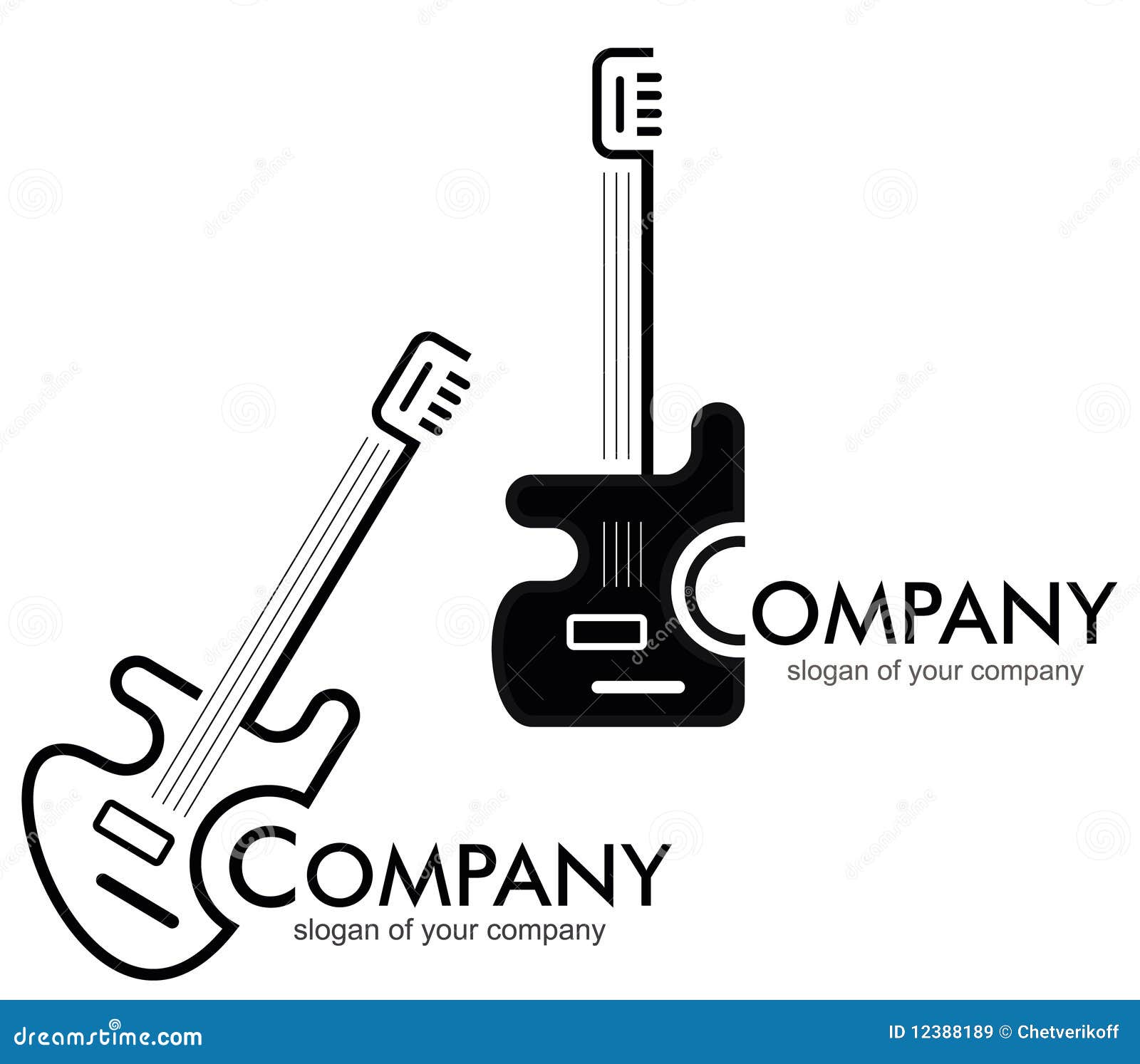 guitar - logo, logotype.
