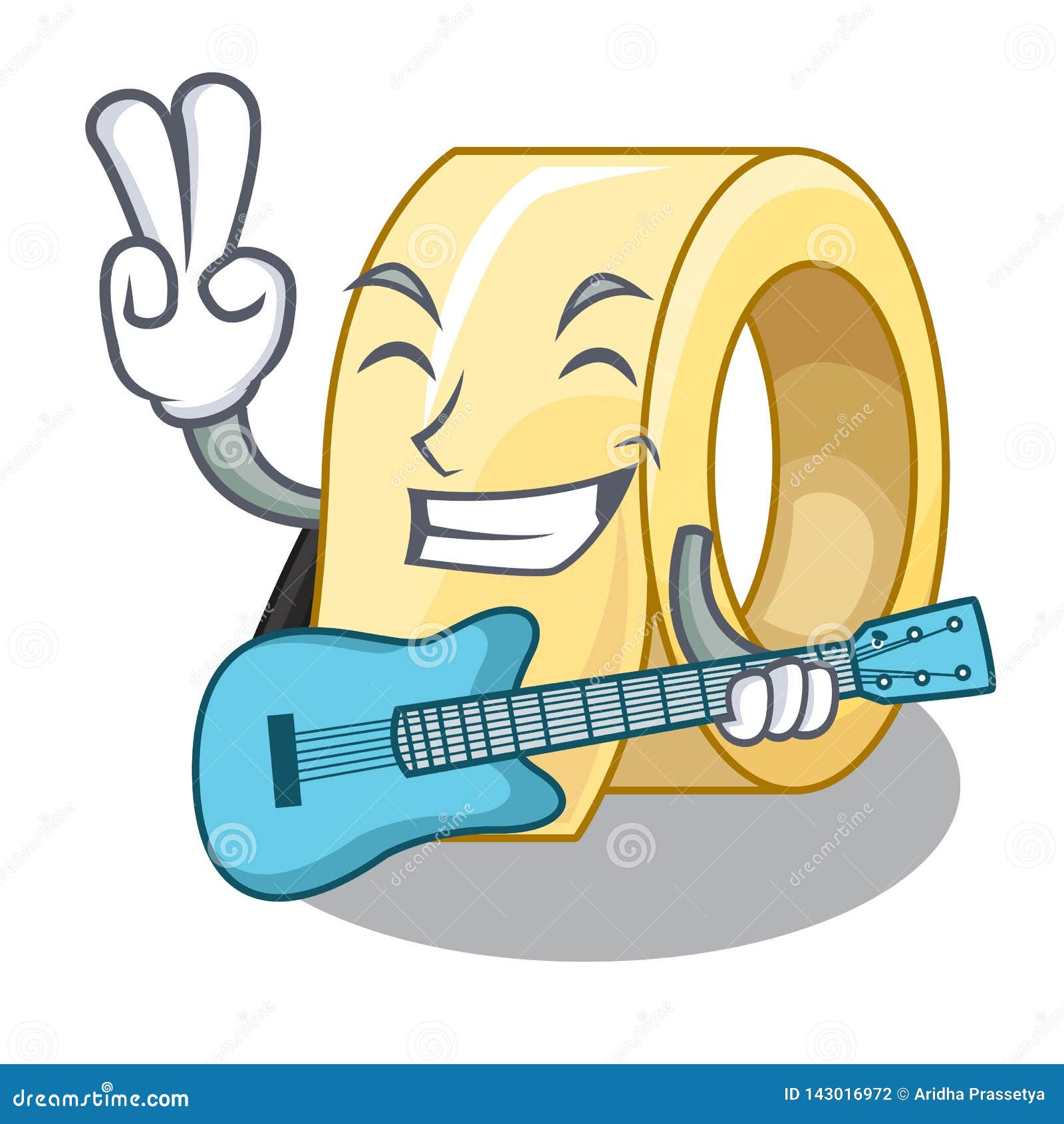 With Guitar Masking Tape Isolated with the Mascot Stock Vector