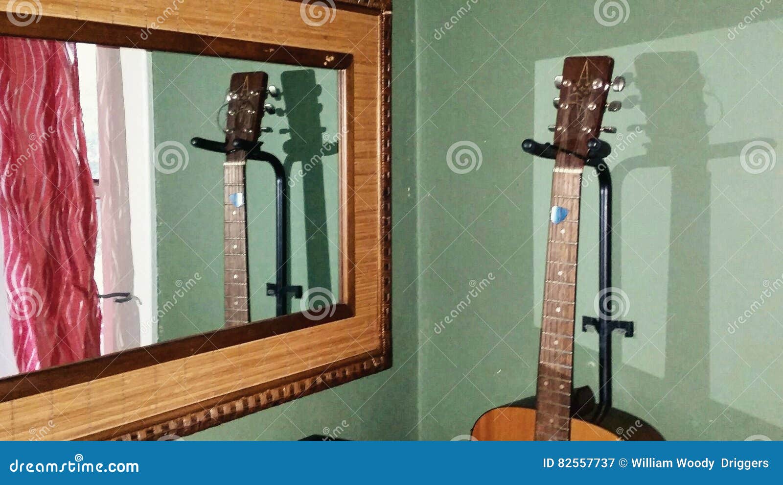 Guitar mirror shadow play stock image. Image of finest 82557737
