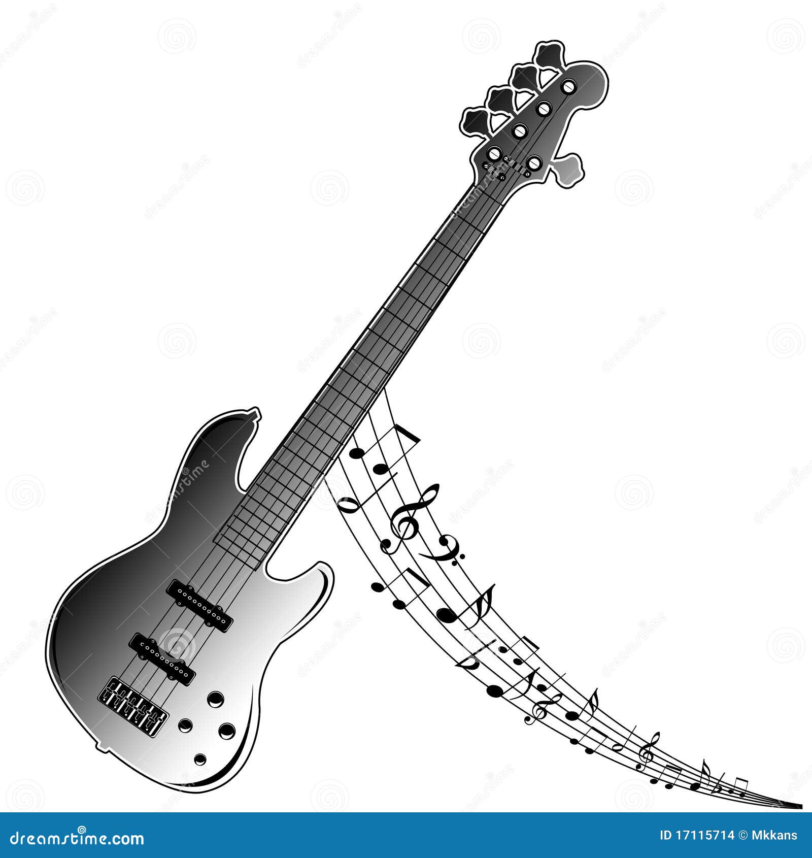 Guitar Music Notes Stock Illustration Illustration Of Black 17115714