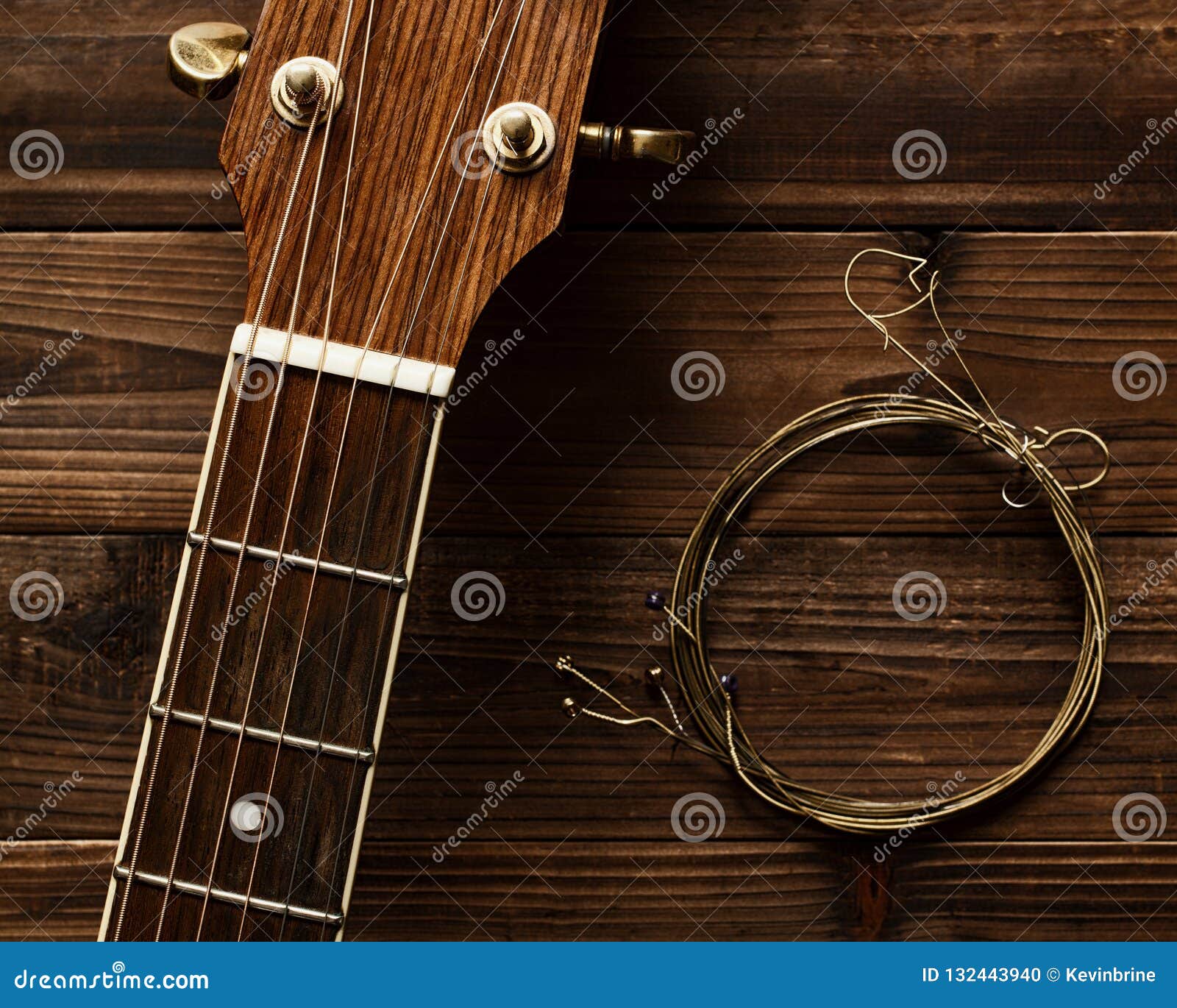 Guitar Neck and Strings stock photo. Image of dirty 132443940
