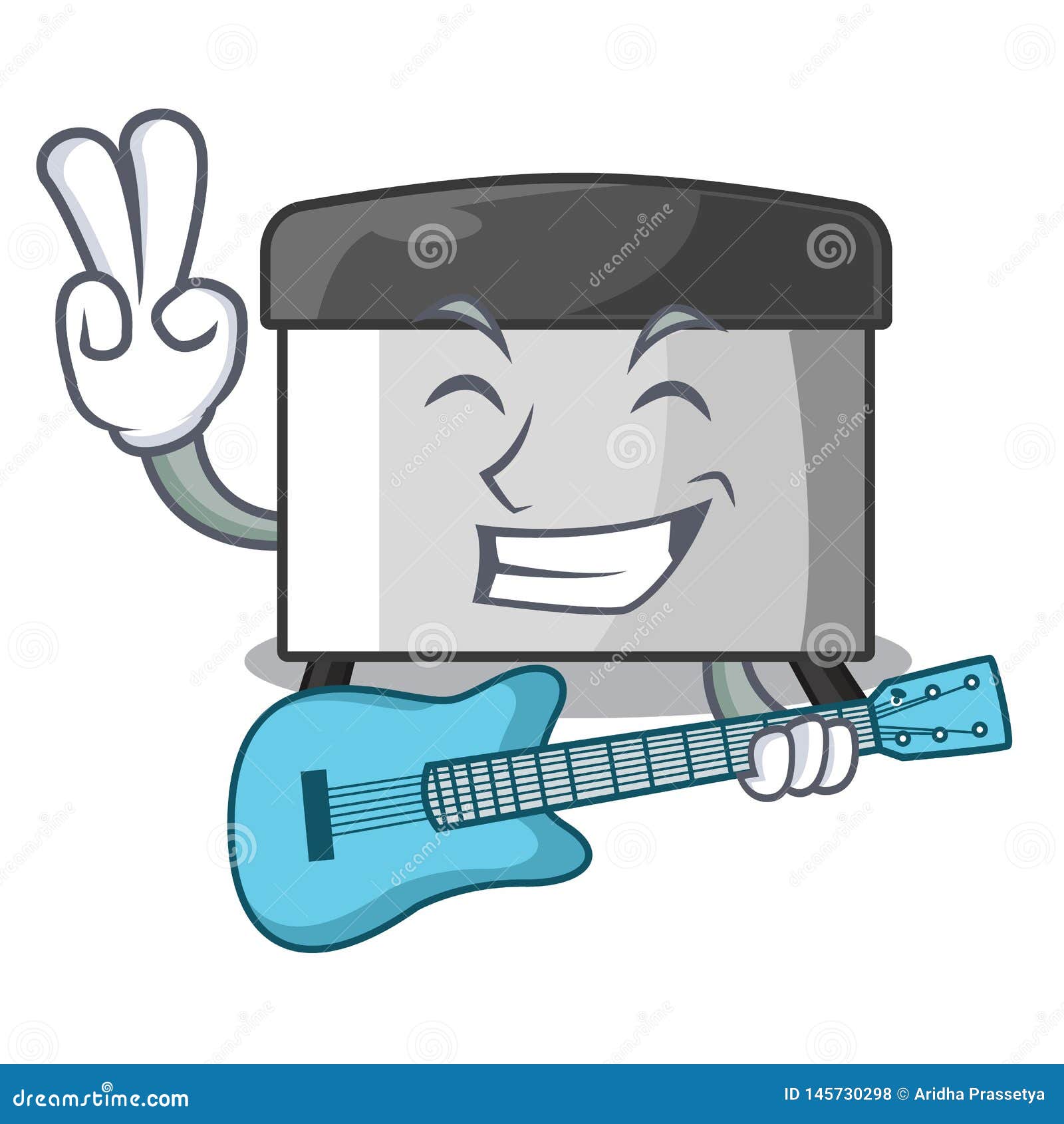 Download With Guitar Pastry Scraper On Wooden Mascot Table Stock ...