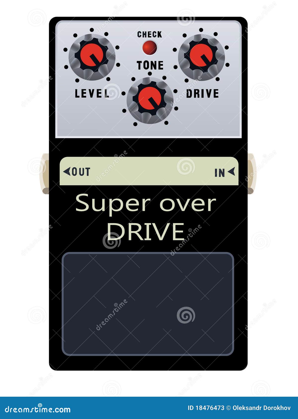 Overdrive Pedal,Top View Of A Guitar Effect Peda Vector Design Isolated