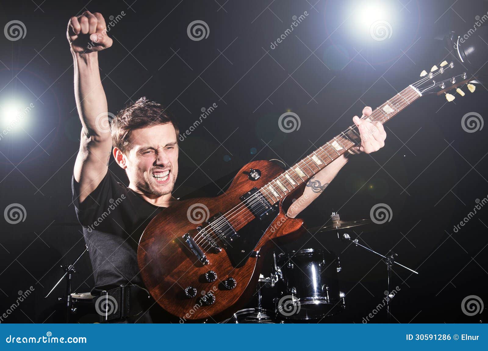 Guitar performer stock photo. Image of instrument, cool 30591286