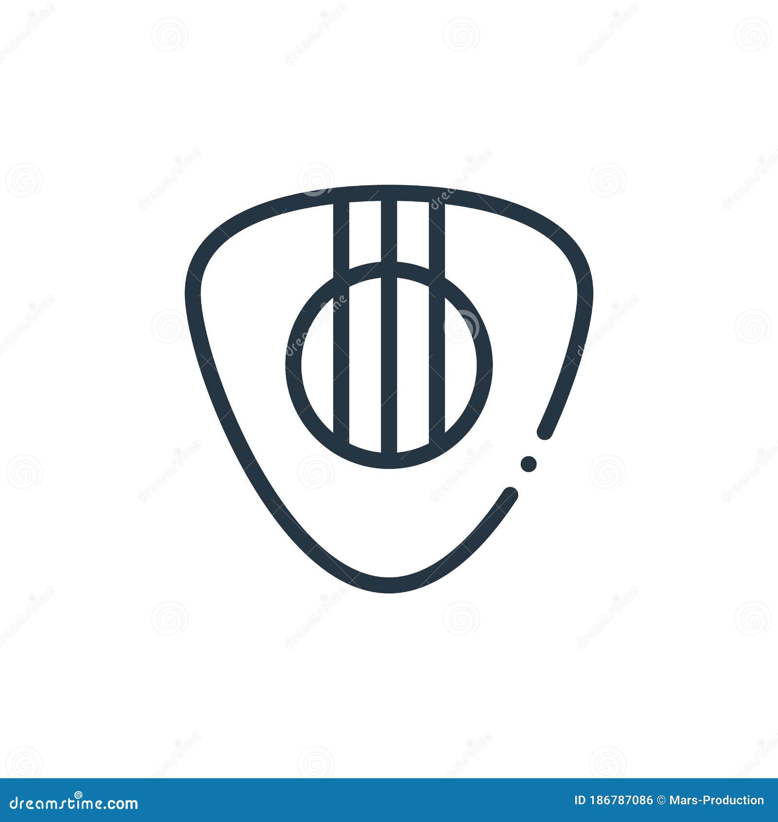 Guitar Pick Vector Icon. Guitar Pick Editable Stroke Stock Vector