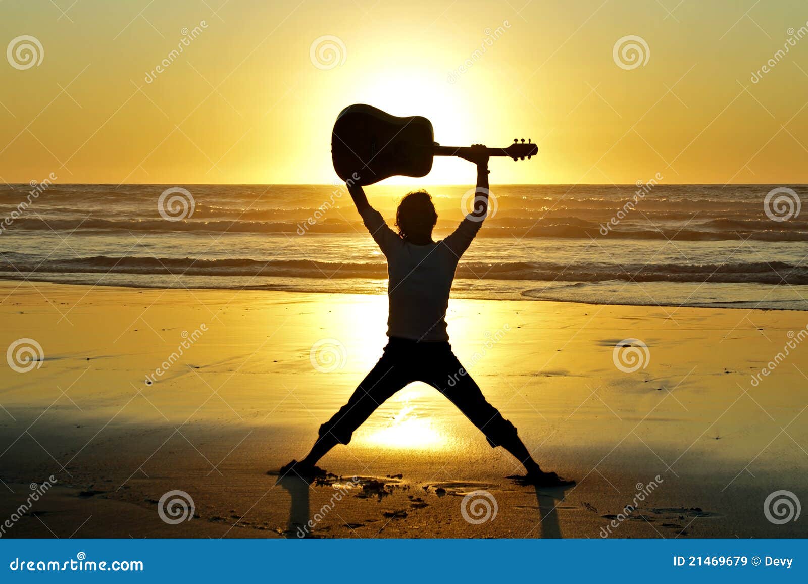 Guitar Player On The Beach Royalty Free Stock Images Image 21469679