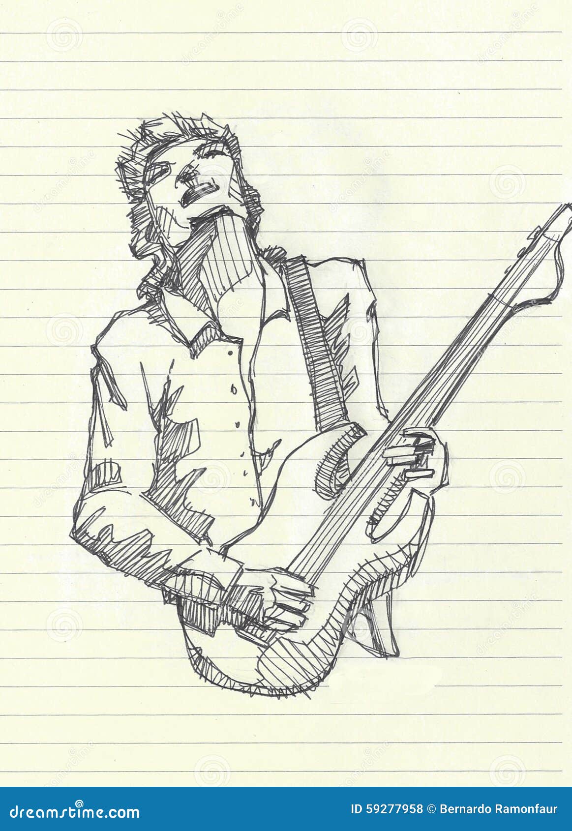 Guitar player stock illustration. Illustration of player 59277958