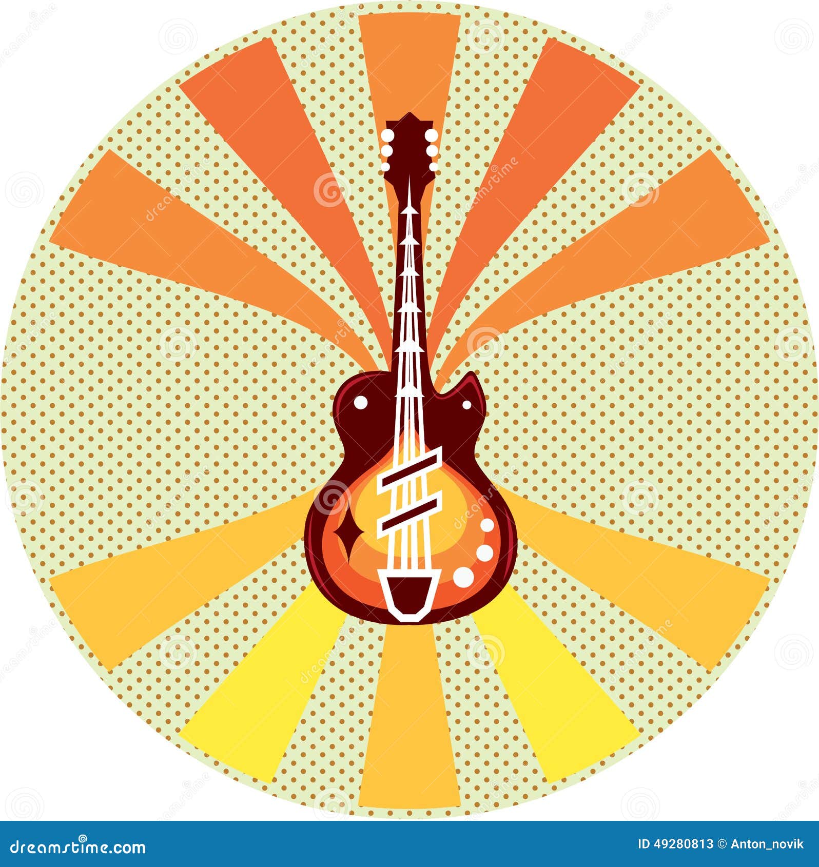 Guitar Pop Art stock vector. Illustration of electrical 49280813