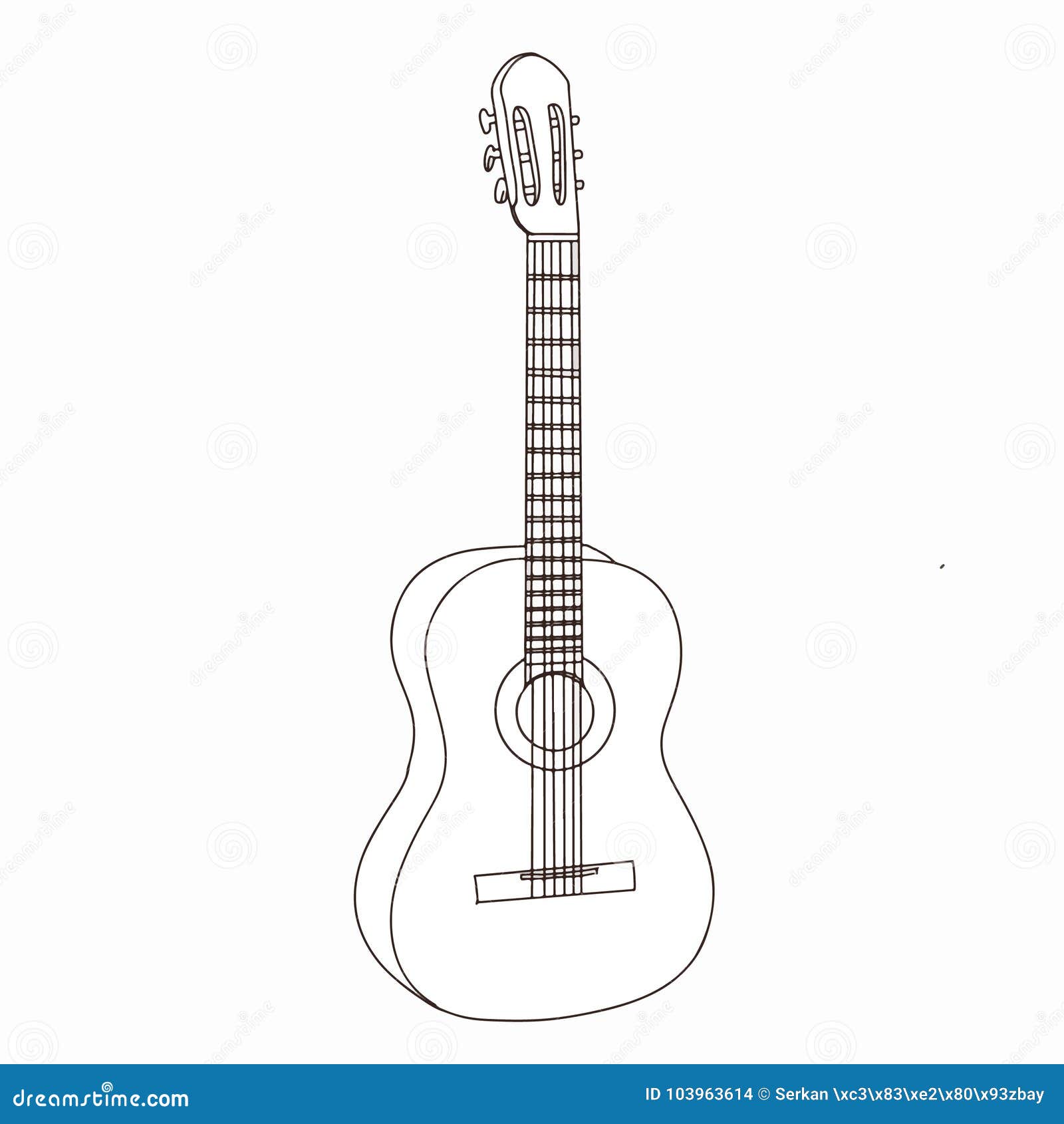 Guitar Realistic Cartoon Drawing and White Background Stock Illustration - Illustration of musician, black: 103963614 Guitar Realistic Cartoon Drawing and White Background Stock Illustration - Illustration of musician, black: 103963614