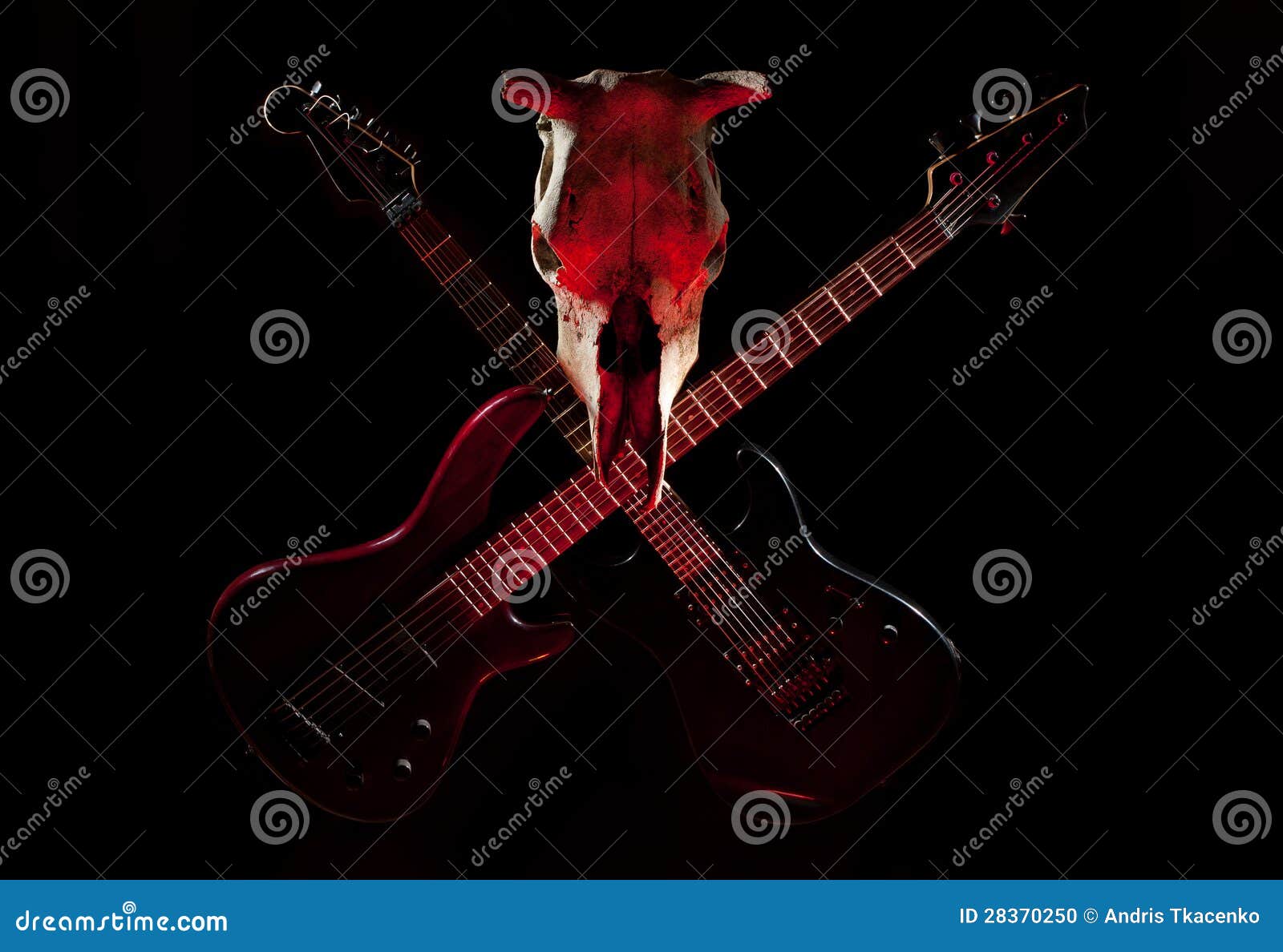Guitar and skull stock photo. Image of culture, emblem 28370250