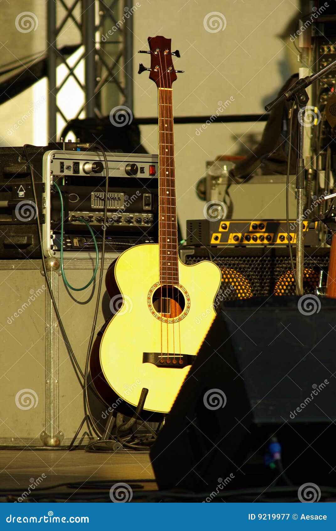 Guitar on stage stock image. Image of guitar, musical 9219977