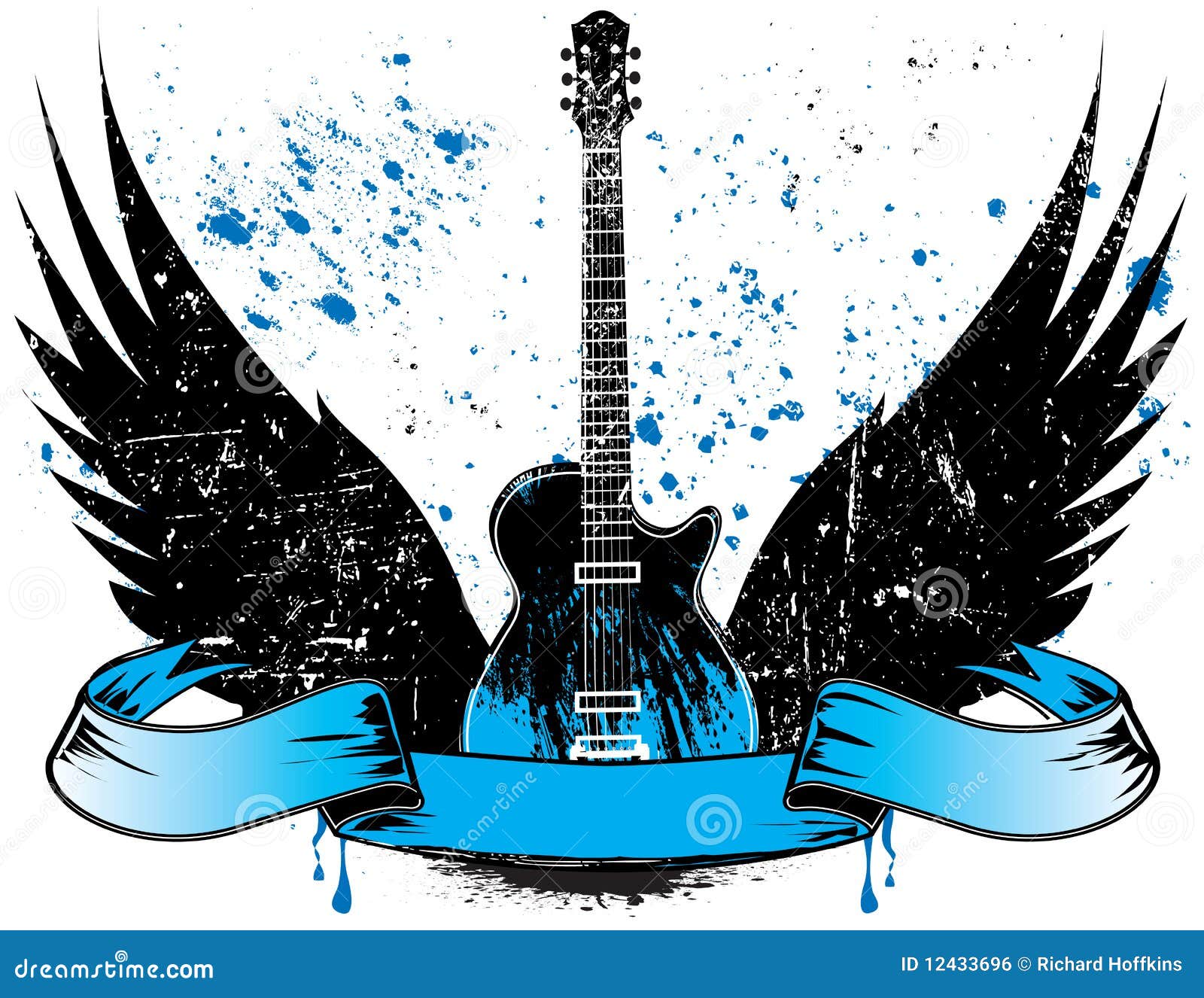 Guitar with Wings stock illustration. Illustration of dual 12433696