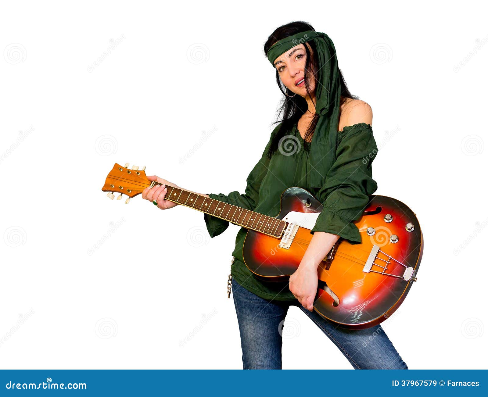 Guitar woman stock image. Image of fashion, girl, rock 37967579