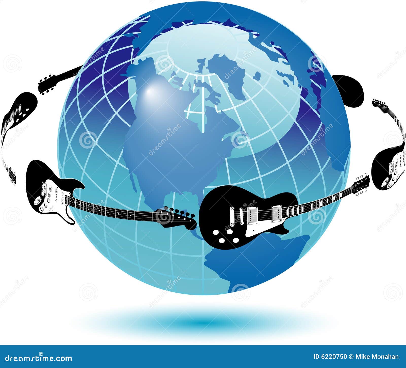 Guitar world illustration stock vector. Illustration of surrounding