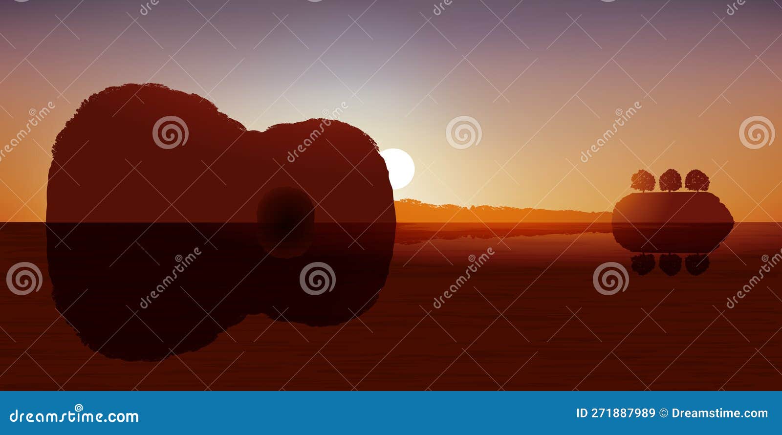 Islands of an Archipelago Take the Shape of a Guitar while Reflecting