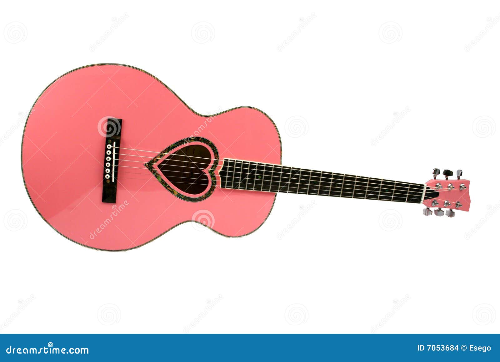 Guitare rose photo stock. Image du corde, musique, coeur - 7053684