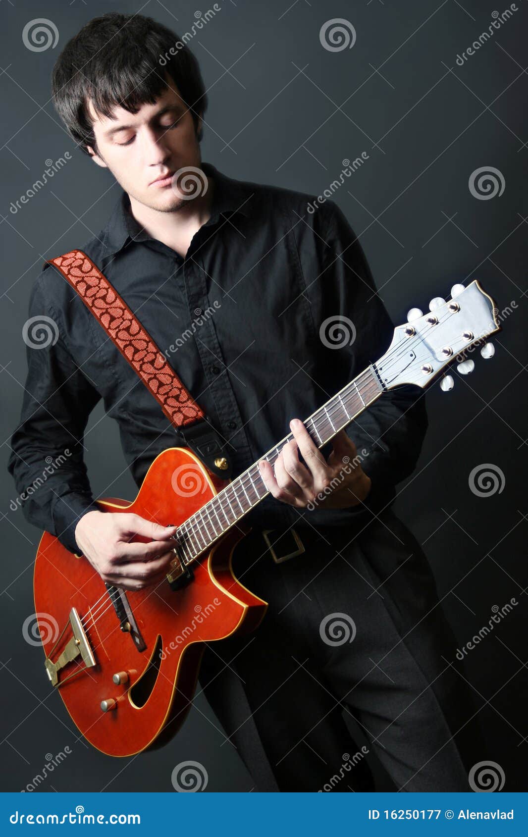 Guitarist Electric Guitar Playing. Stock Image Image of play