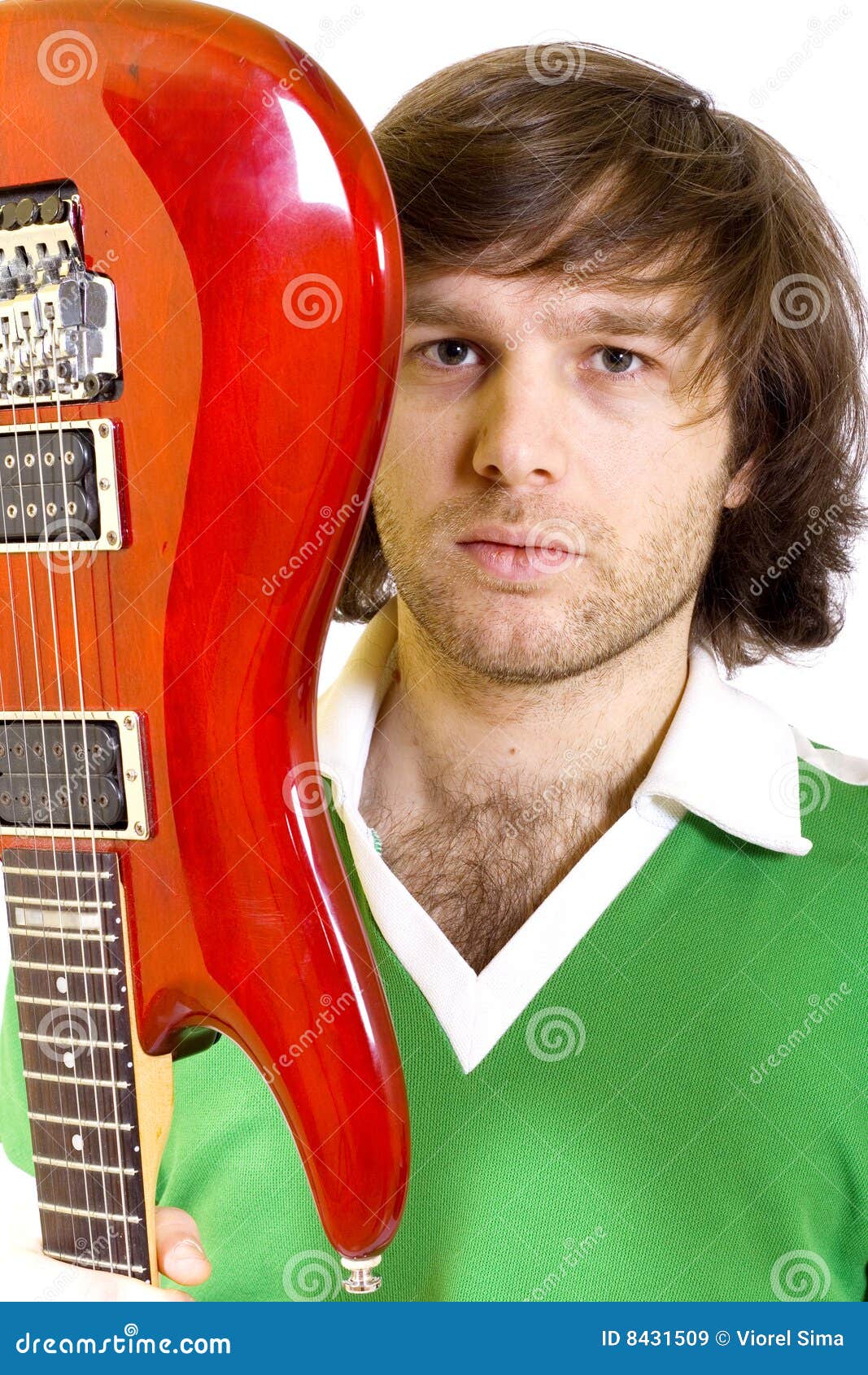 Guitarist with guitar stock image. Image of hair, jazz 8431509