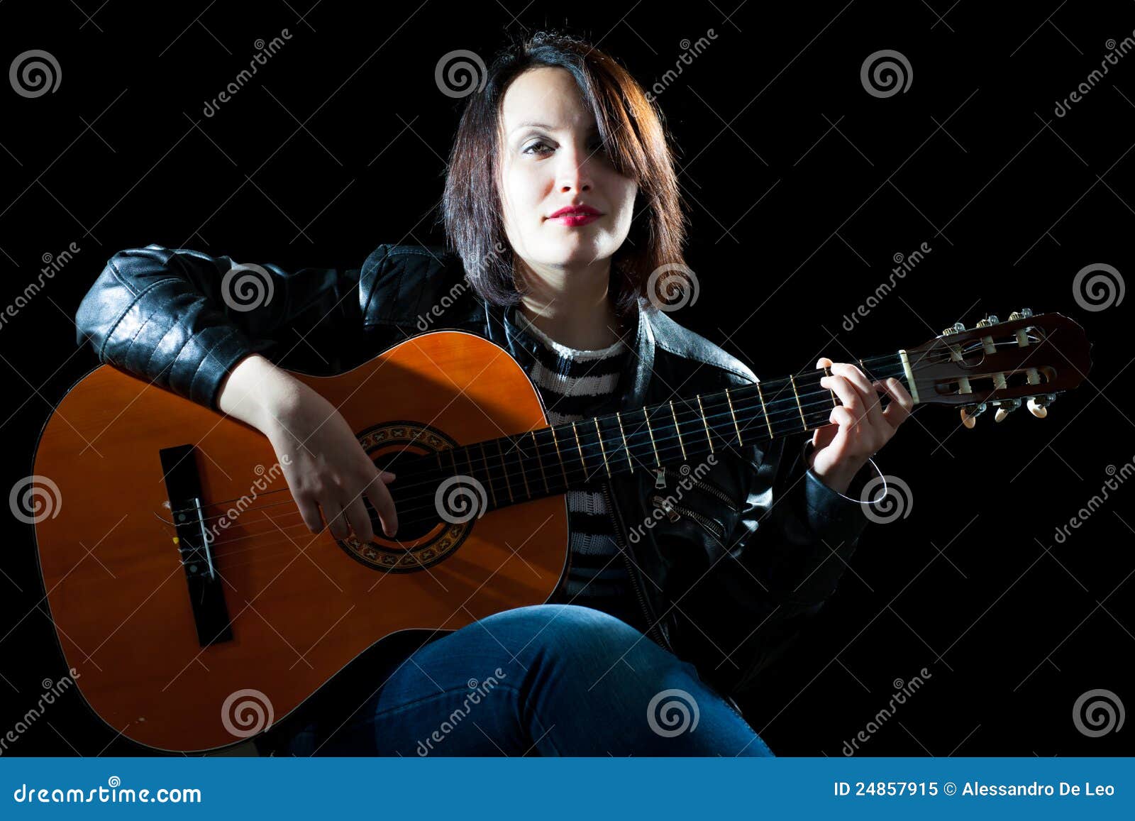 Guitarist Woman stock image. Image of concert, beautiful 24857915