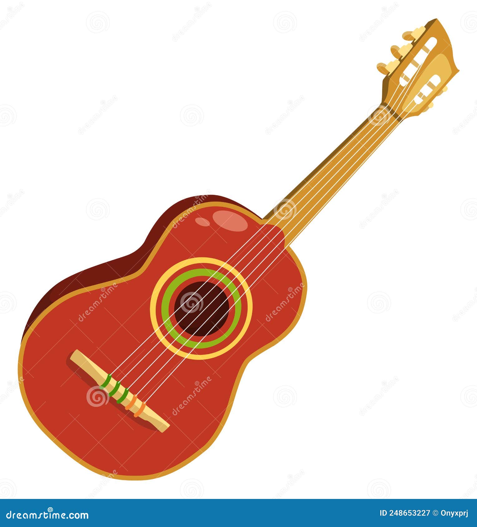 Guitarra De Dibujos Animados. Icono De Instrumento De Cadena De
