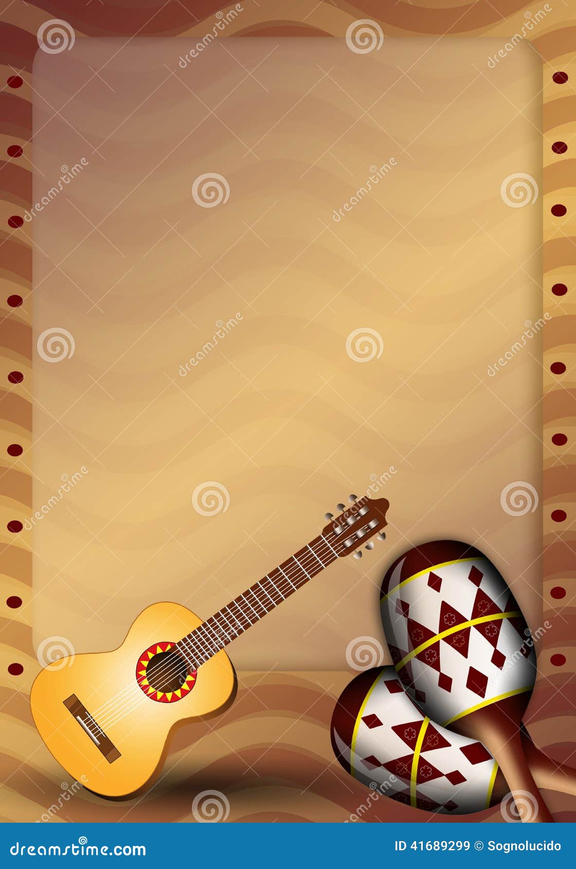 Guitarra e maracas ilustração stock. Ilustração de curso 41689299