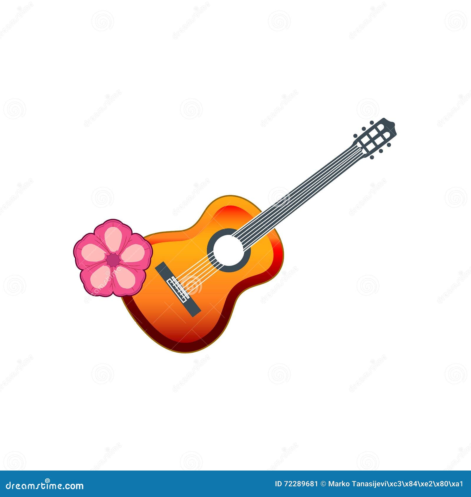 búnker cruzar Increíble Guitarra hawaiana ilustración del vector. Ilustración de desfile - 72289681