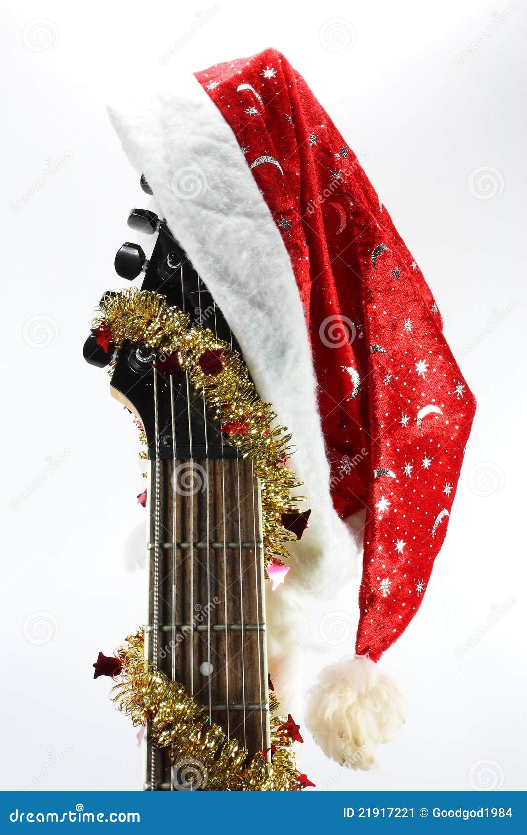 difícil operación haz Guitarra Y Casquillo De La Navidad Imagen de archivo - Imagen de rojo,  celebre: 21917221