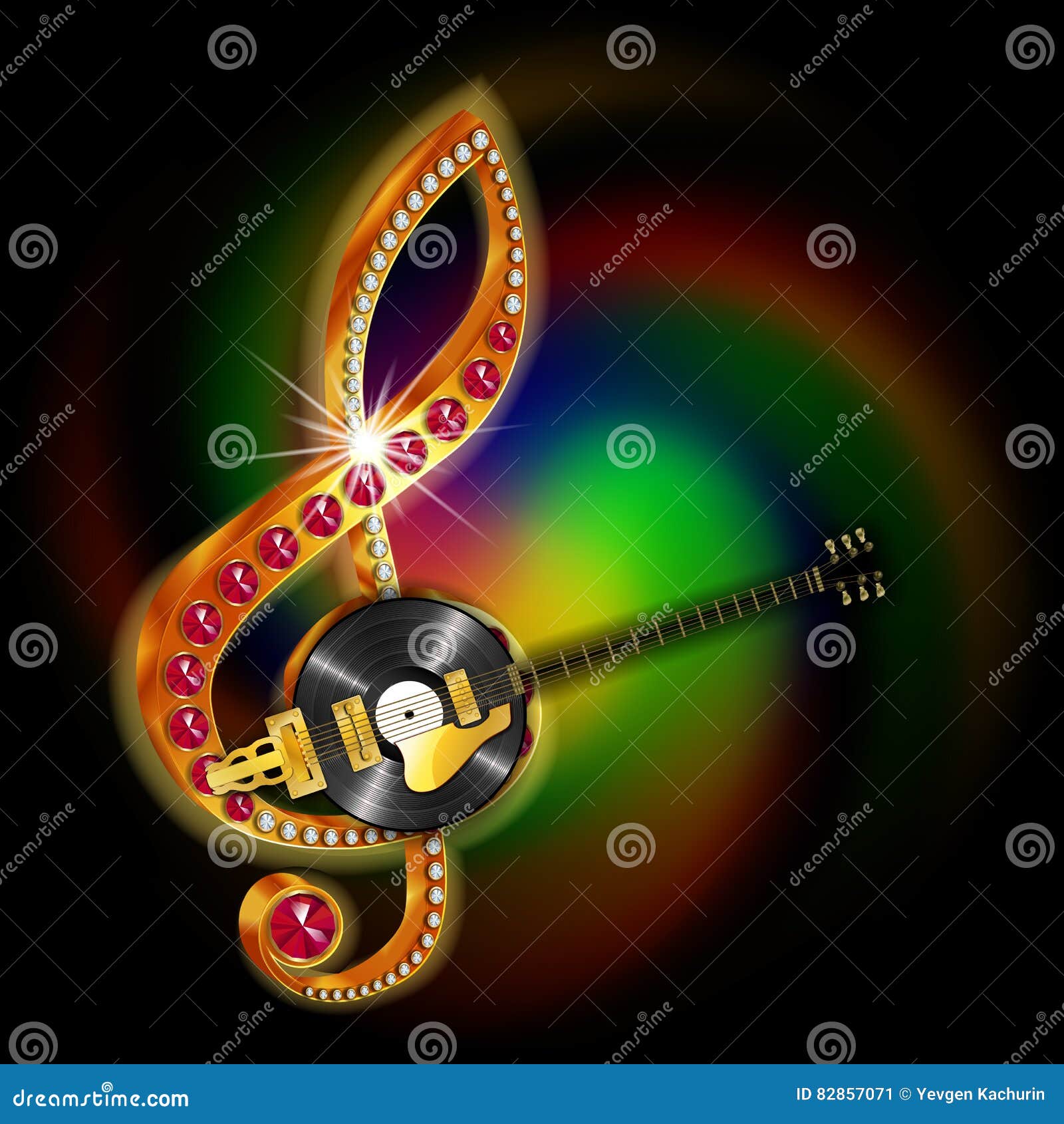 Guitarra Y Discos De Vinilo Del Jazz De La Secuencia De La Música  Ilustración del Vector - Ilustración de eléctrico, roca: 82857071