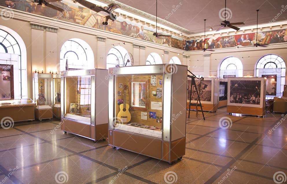 Guitars on Display in the Memphis Cotton Museum Editorial Photo - Image