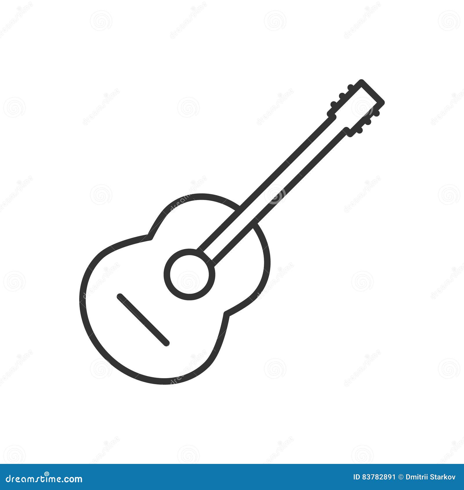 Guiter Icon or Logo in Modern Line Style Stock Vector - Illustration of ...