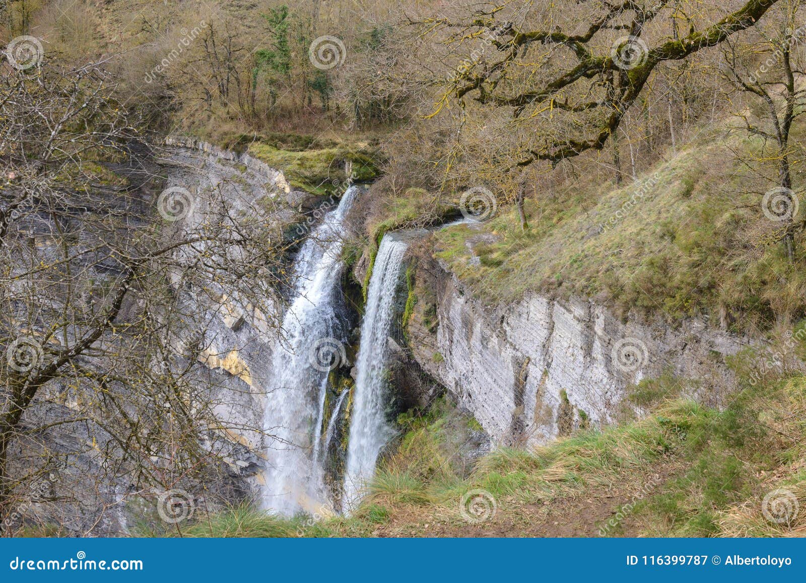 gujuli waterfall, basque country, spain