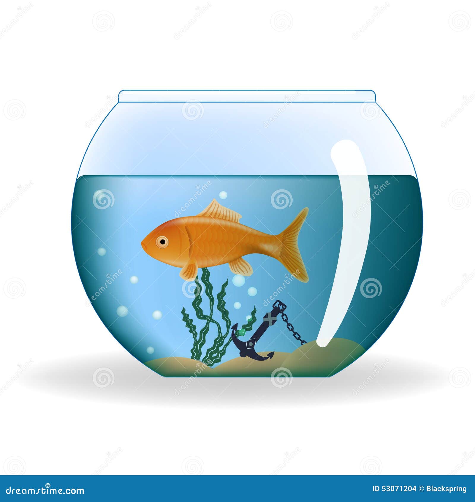 Guldfisk runt akvarium illustrationer. Illustration av -