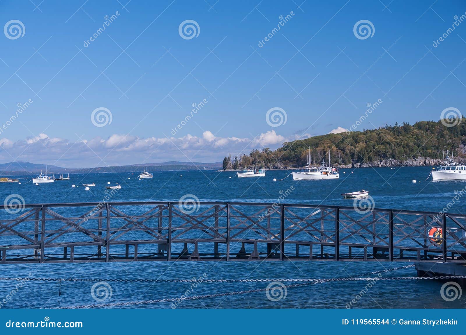 The Gulf of the Atlantic Ocean and Small Islands, Many Boats in the Water. the Coast of the