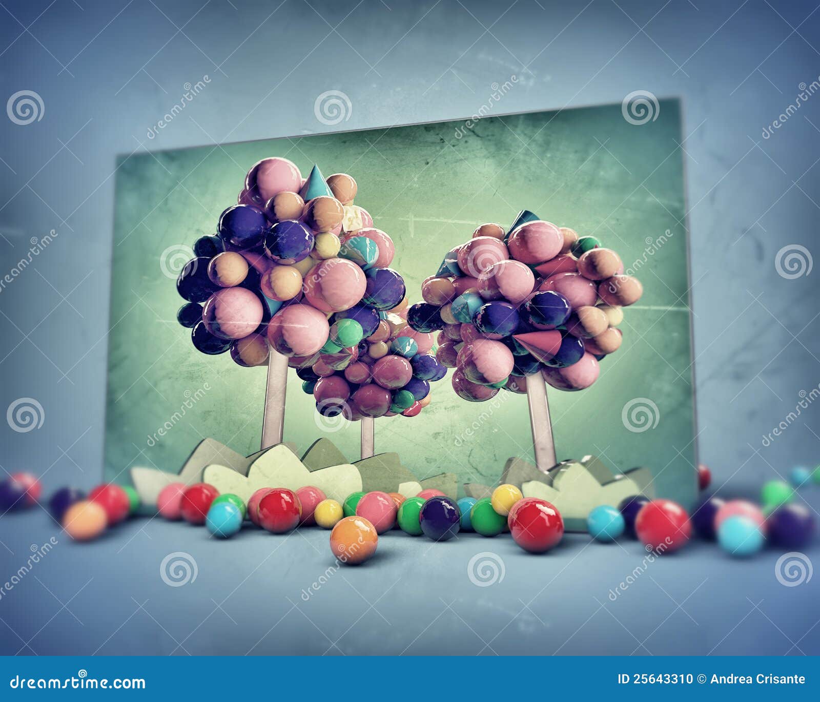 Gumballs trees stock illustration. Illustration of close 25643310