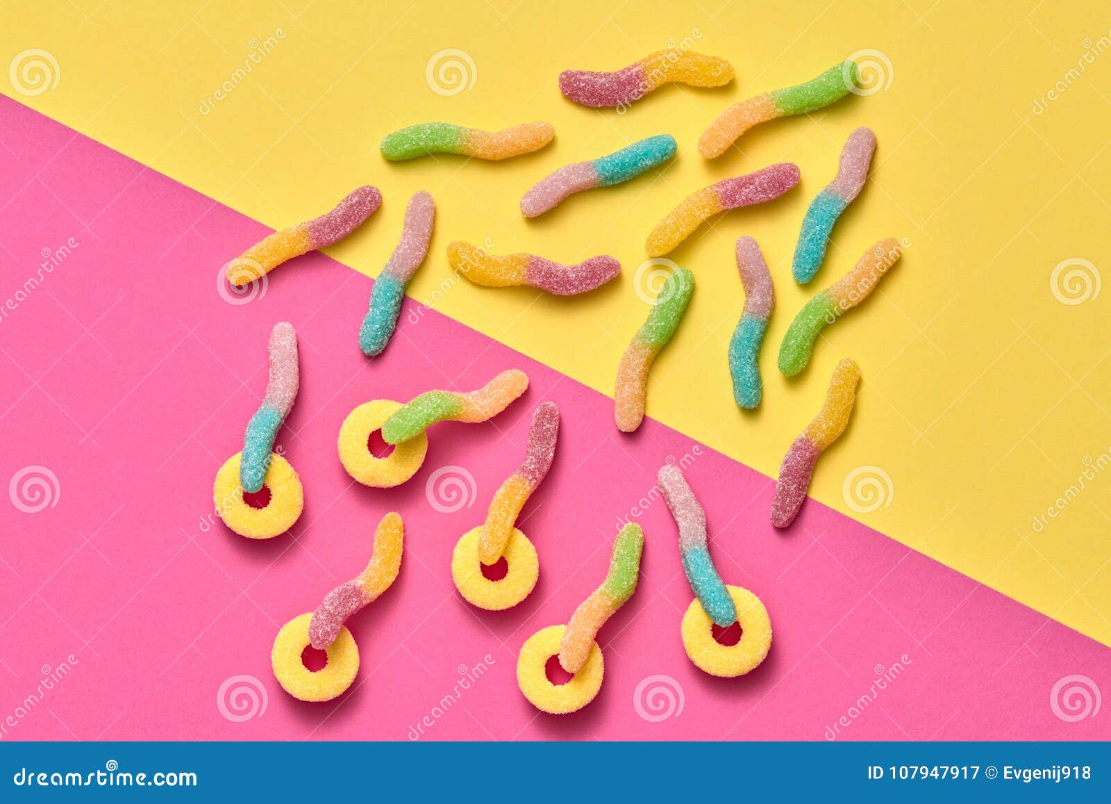 Gummy Candies Background. Colorful Layout. Minimal Stock Image - Image ...