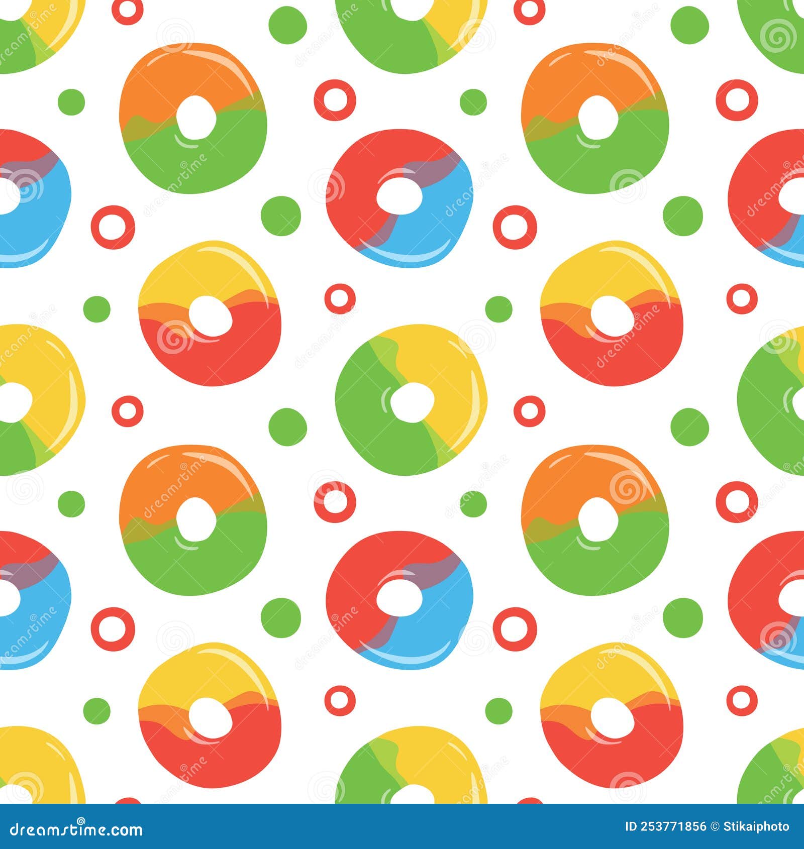 Colorful Repetitive Pattern Background of Gummy Candies Made of Simple