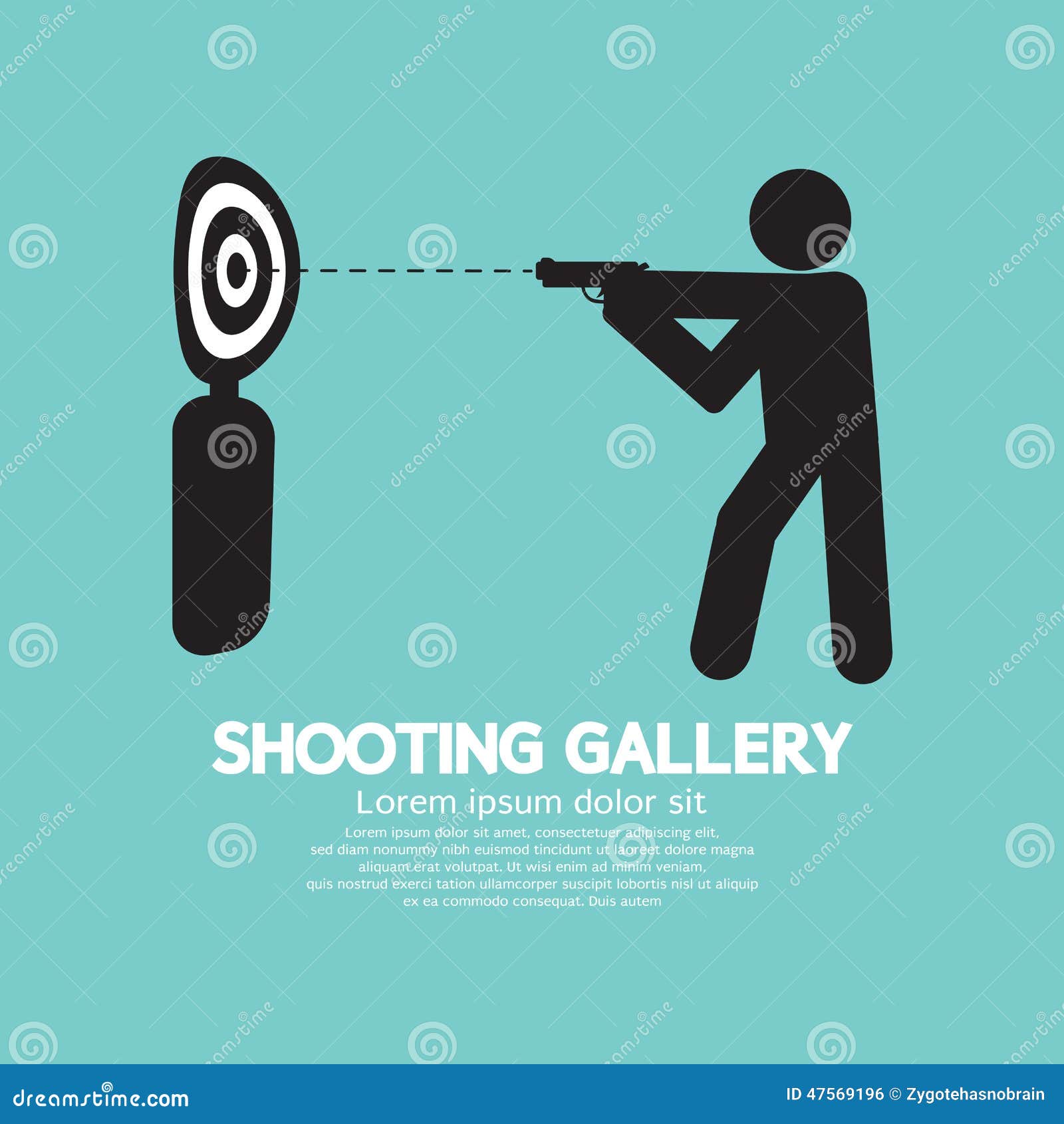 Man In Shooting Gallery Vector Illustration 182029872