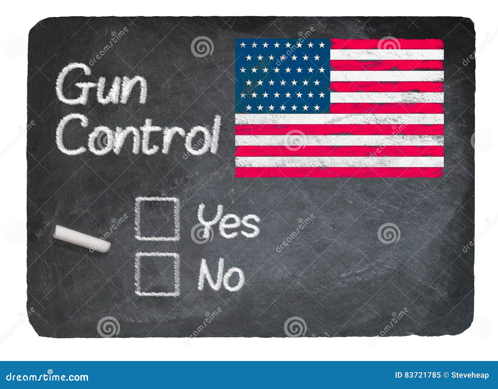 Gun Control Choice Using Chalk on Slate Blackboard Stock Image Image