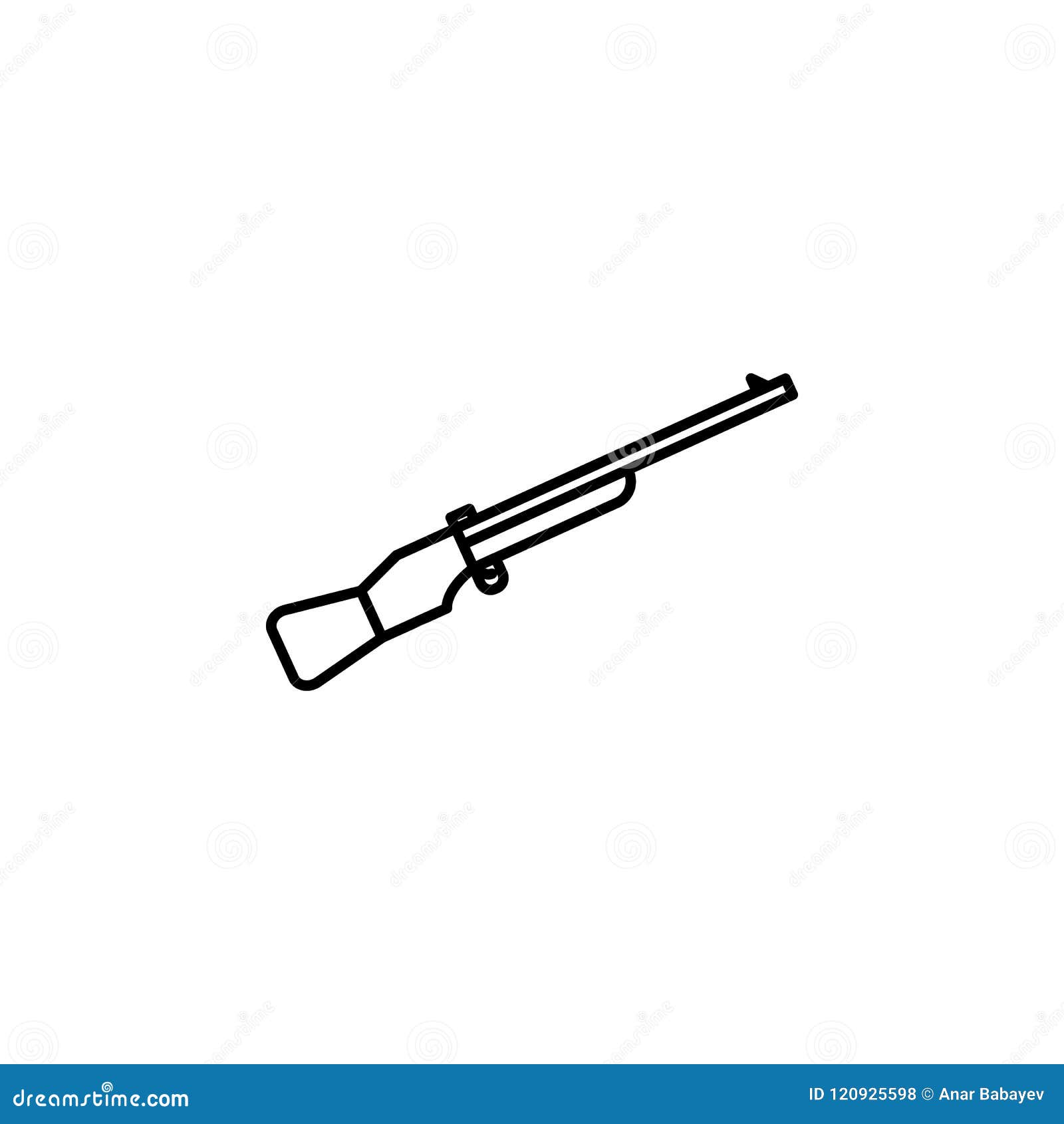 gun icon.  of safari for mobile concept and web apps . thin line icon for website  and development, app d