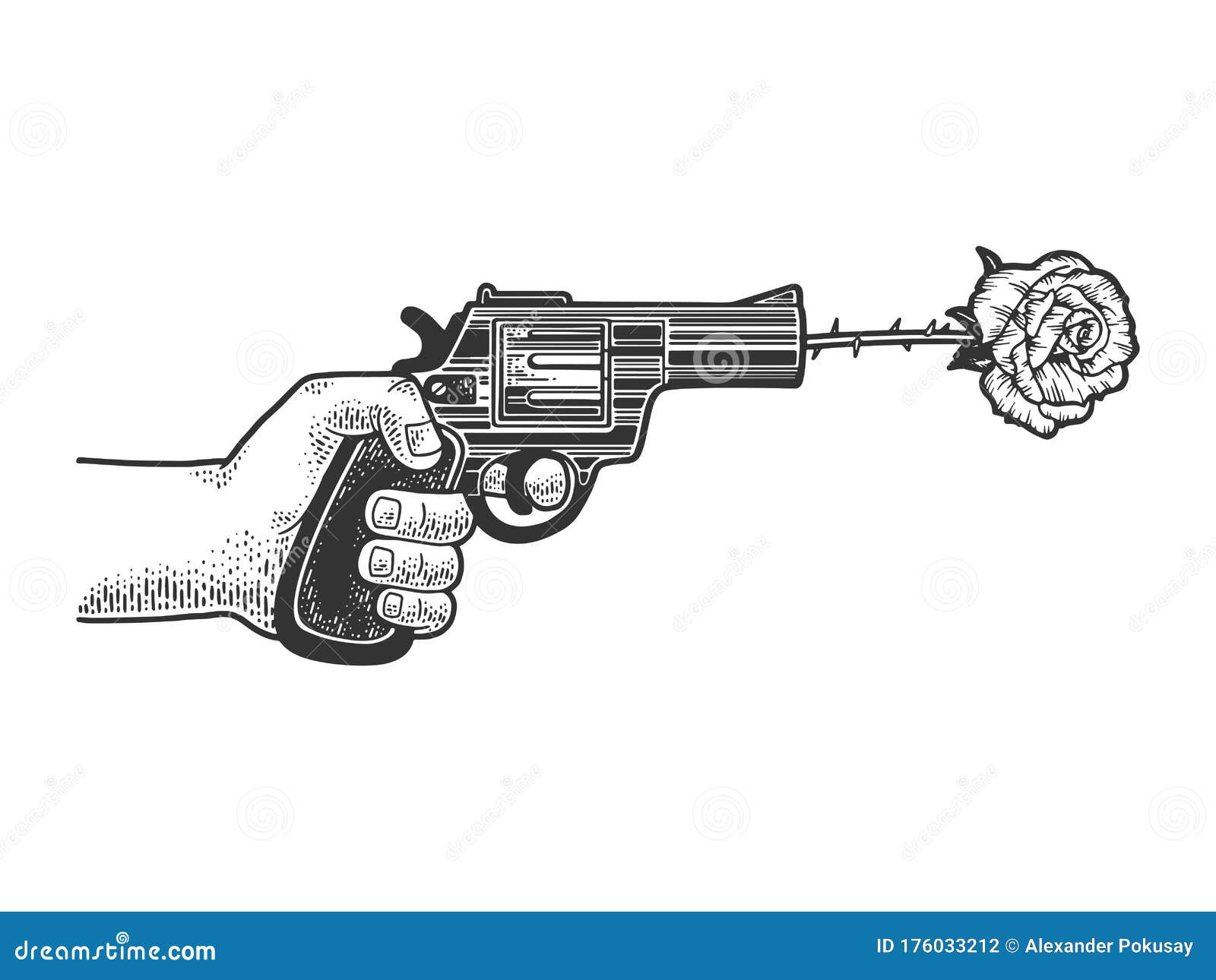 Download Gun Shot Rose Flower Arrow Sketch Vector Stock Vector ...