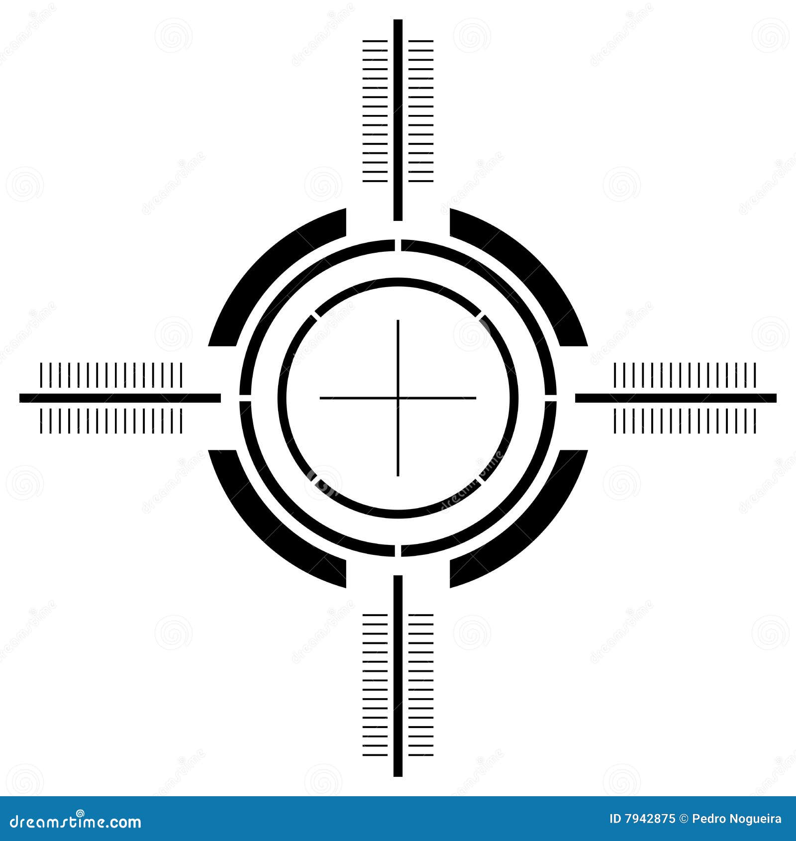 Gun sight over white stock vector. Illustration of shooting 7942875